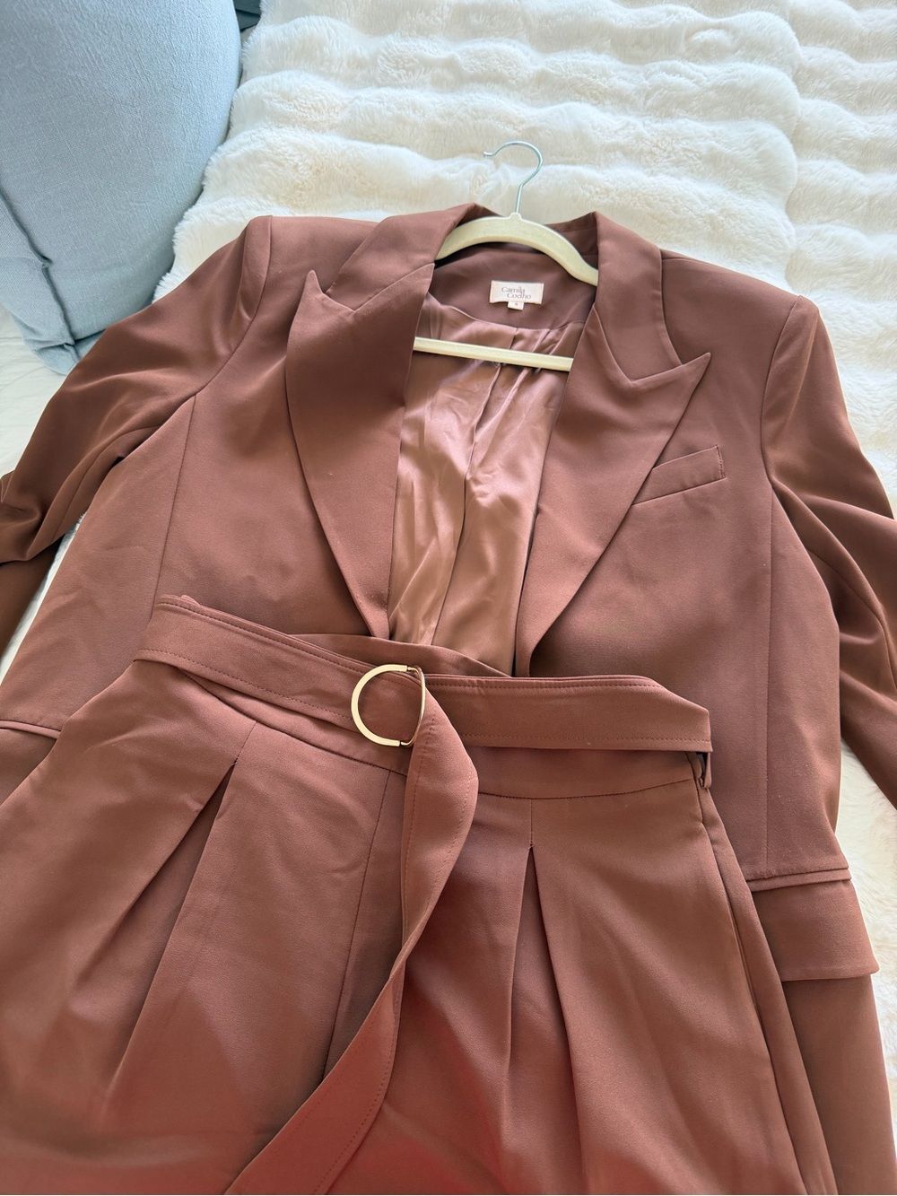 Camila Coelho Pink Label Brown Blazer and short set - Picture 6 of 17